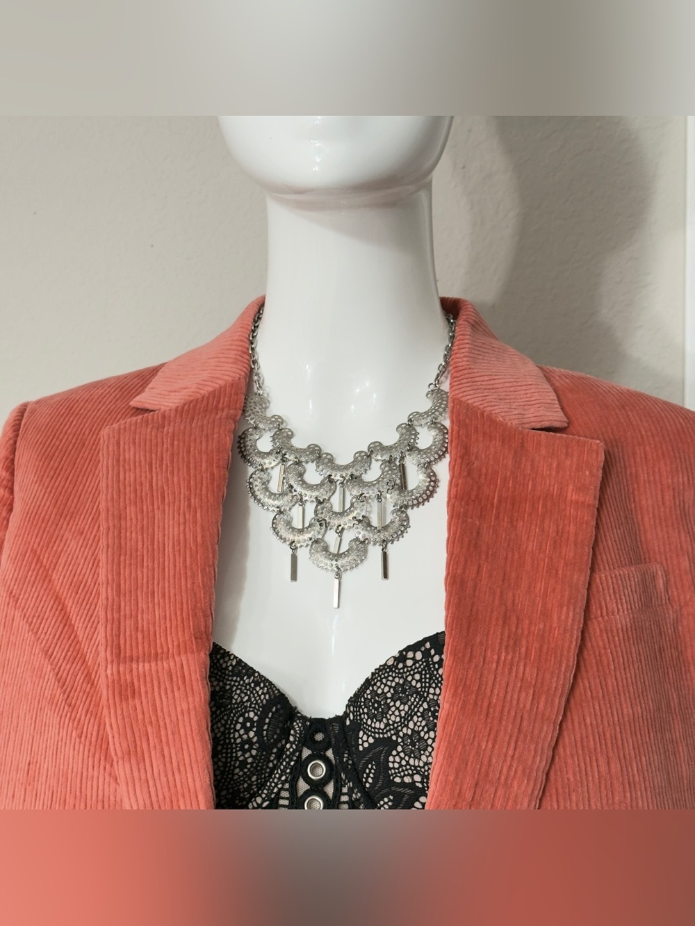 Vintage 1970s Sarah Coventry Charisma Bib Necklace, Fringe Statement Necklace